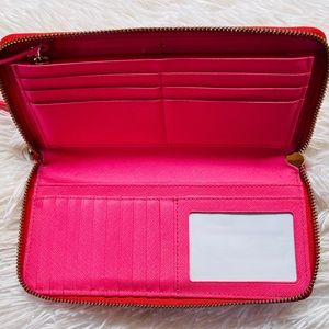 Kate Spade Wristlet Wallet - Red and Hot Pink - GUC
